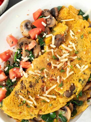 Vegan chickpea flour omelette (no tofu).
