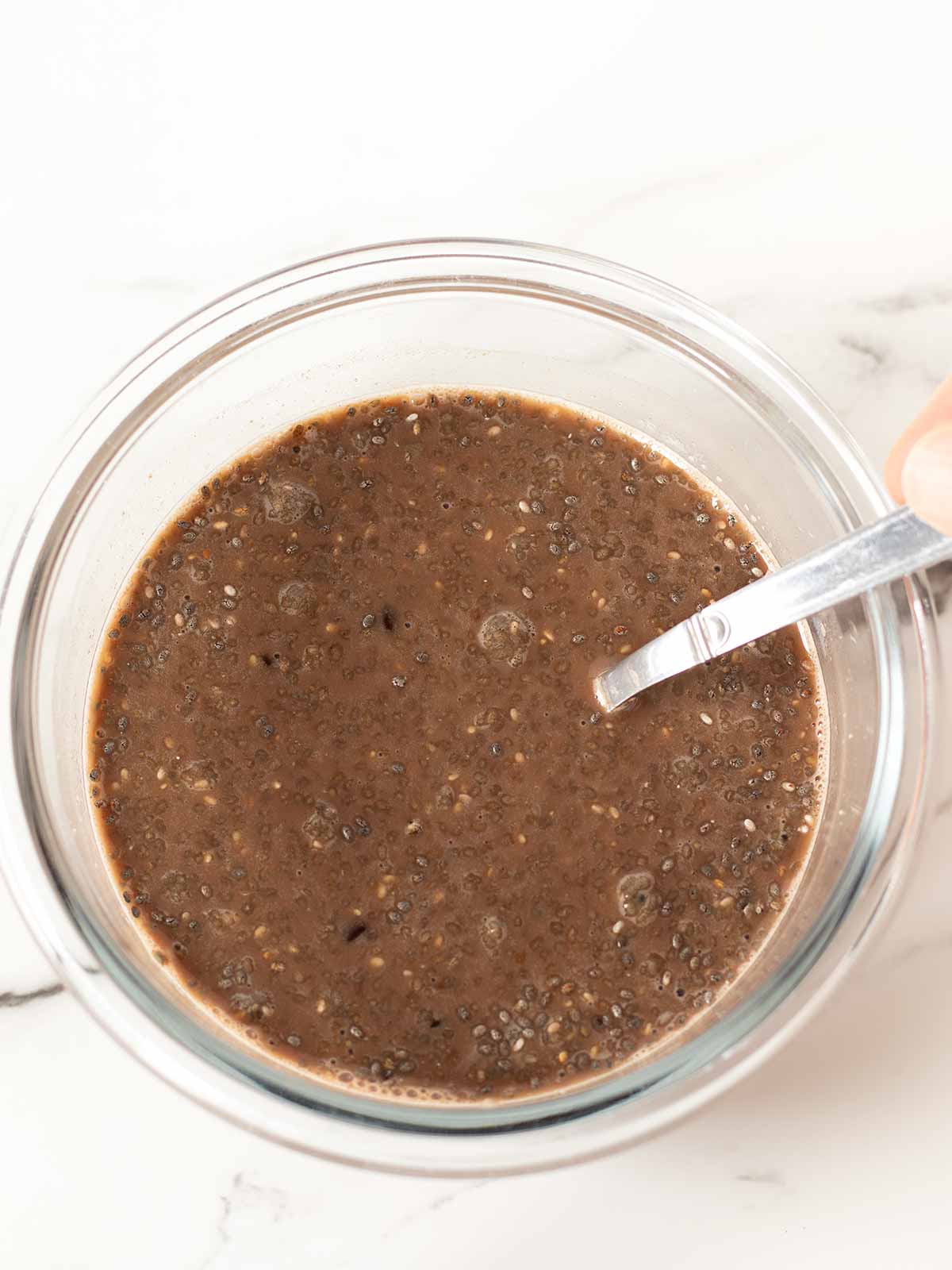 Carob chia pudding meal prep.