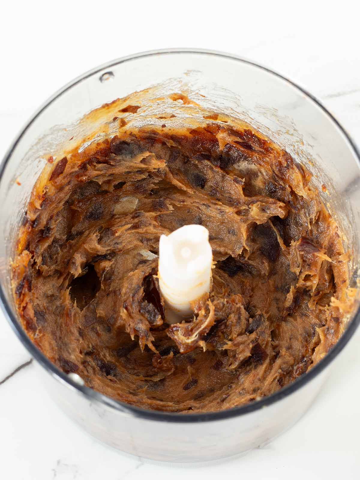 Date paste for oat and peanut butter energy bites.