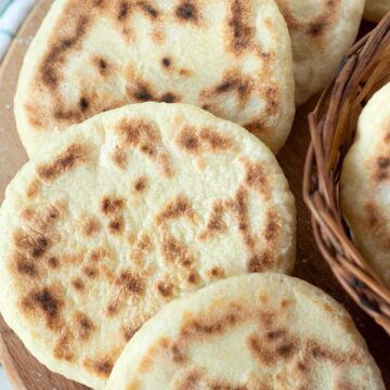 Homemade vegan pita bread.