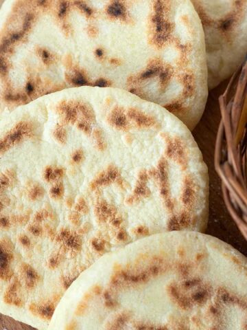 Homemade vegan pita bread.