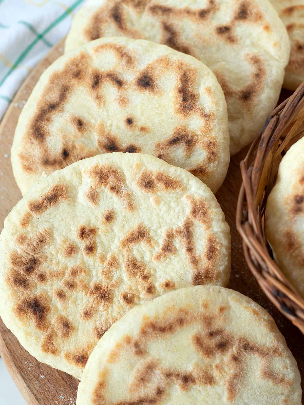 Homemade vegan pita bread.