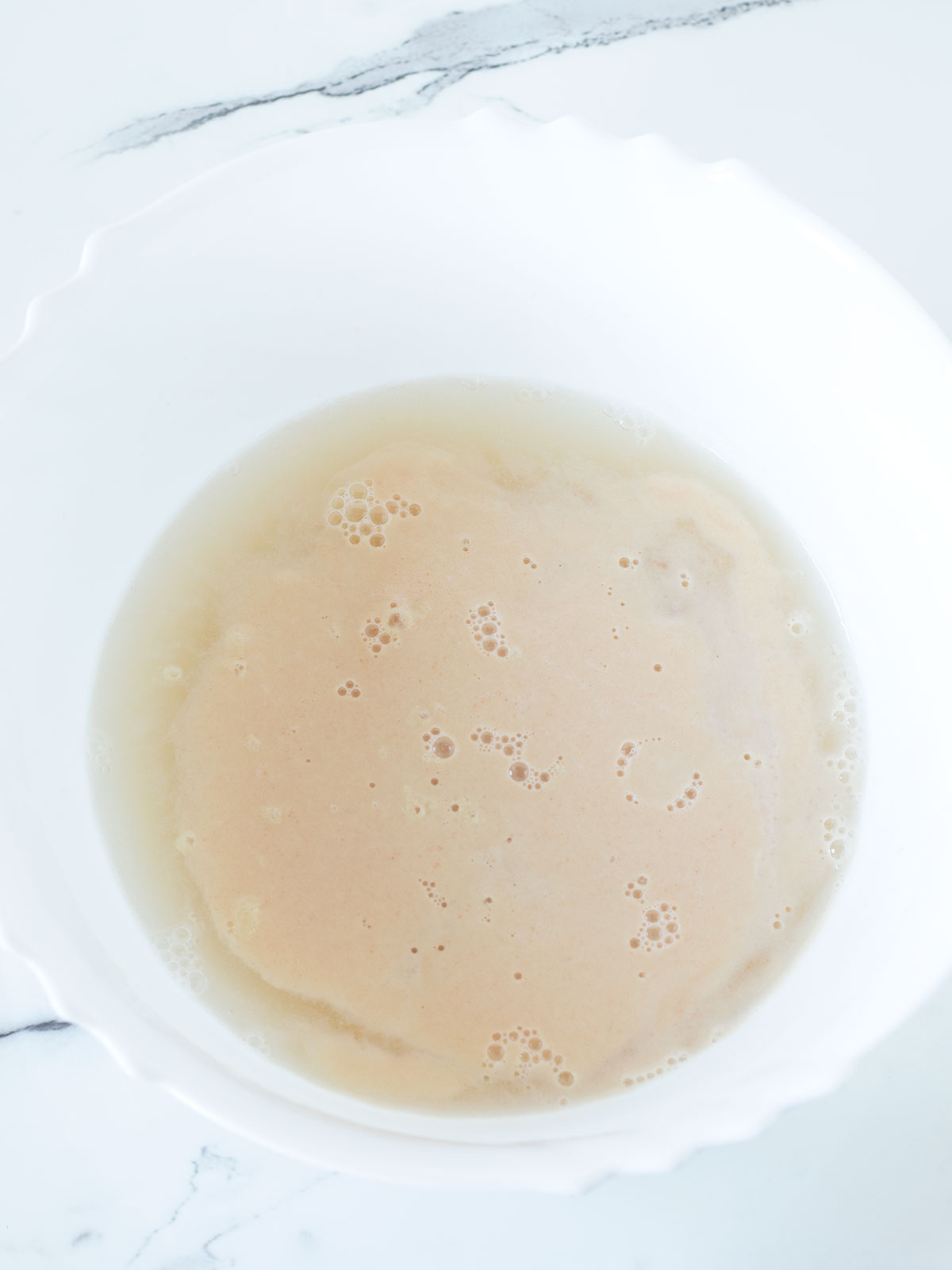 Yeast mixture for homemade pita bread.