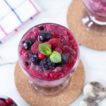 Berry chia seed pudding.