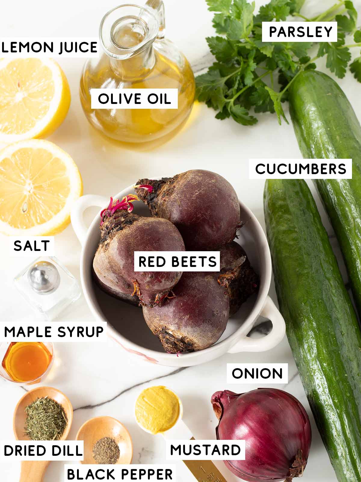 Plant-based ingredient for cucumber beet salad.
