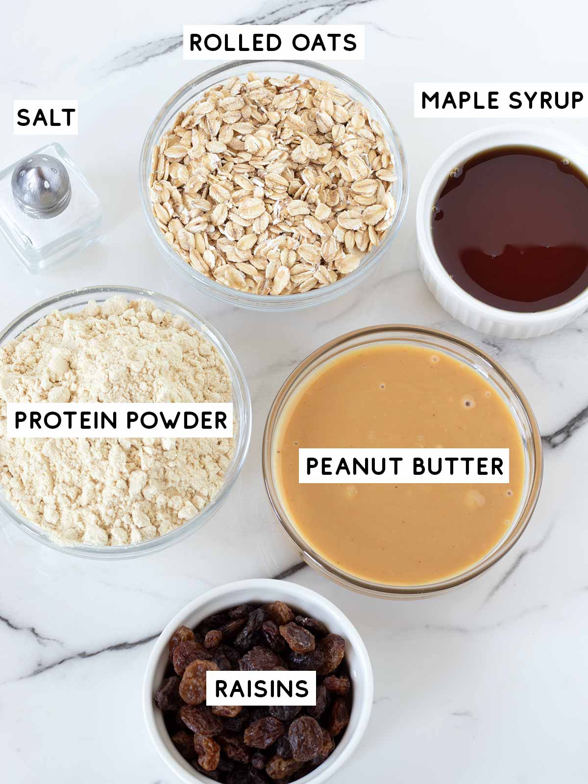 High-protein oatmeal raisin cookies ingredients.