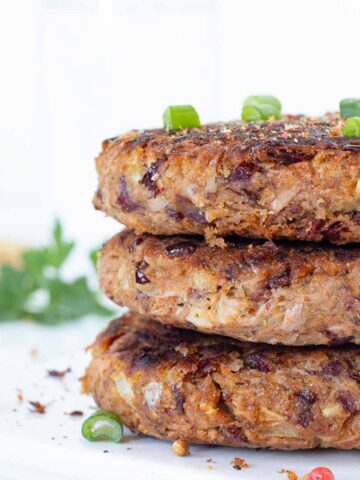 Jackfruit burger patties (vegan and gluten free).