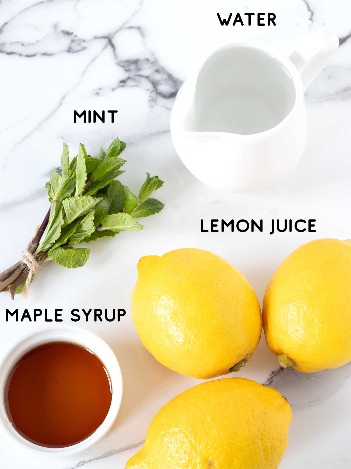 Lemon mint smoothie drink ingredients.