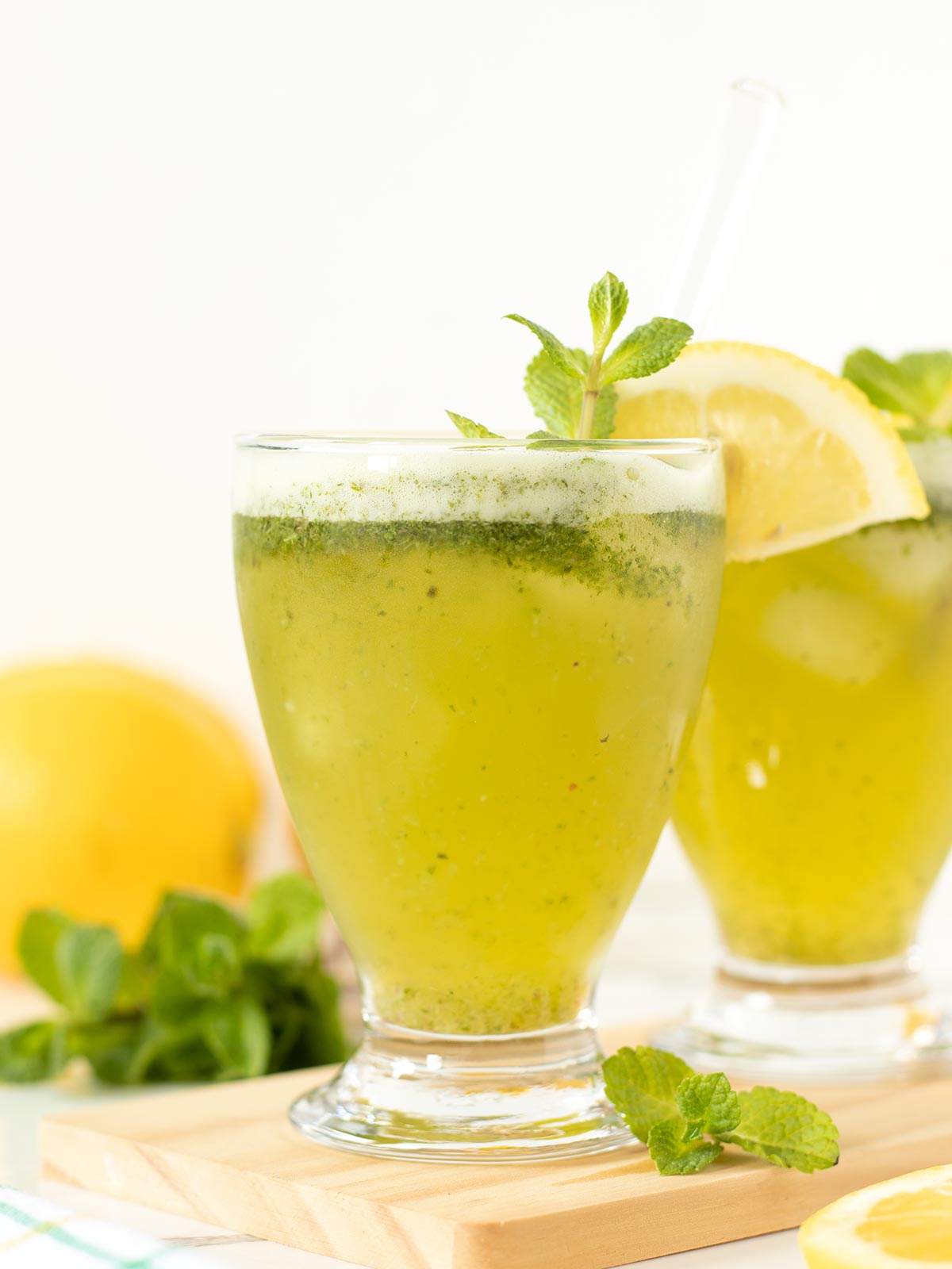 Refreshing lemon mint drink.