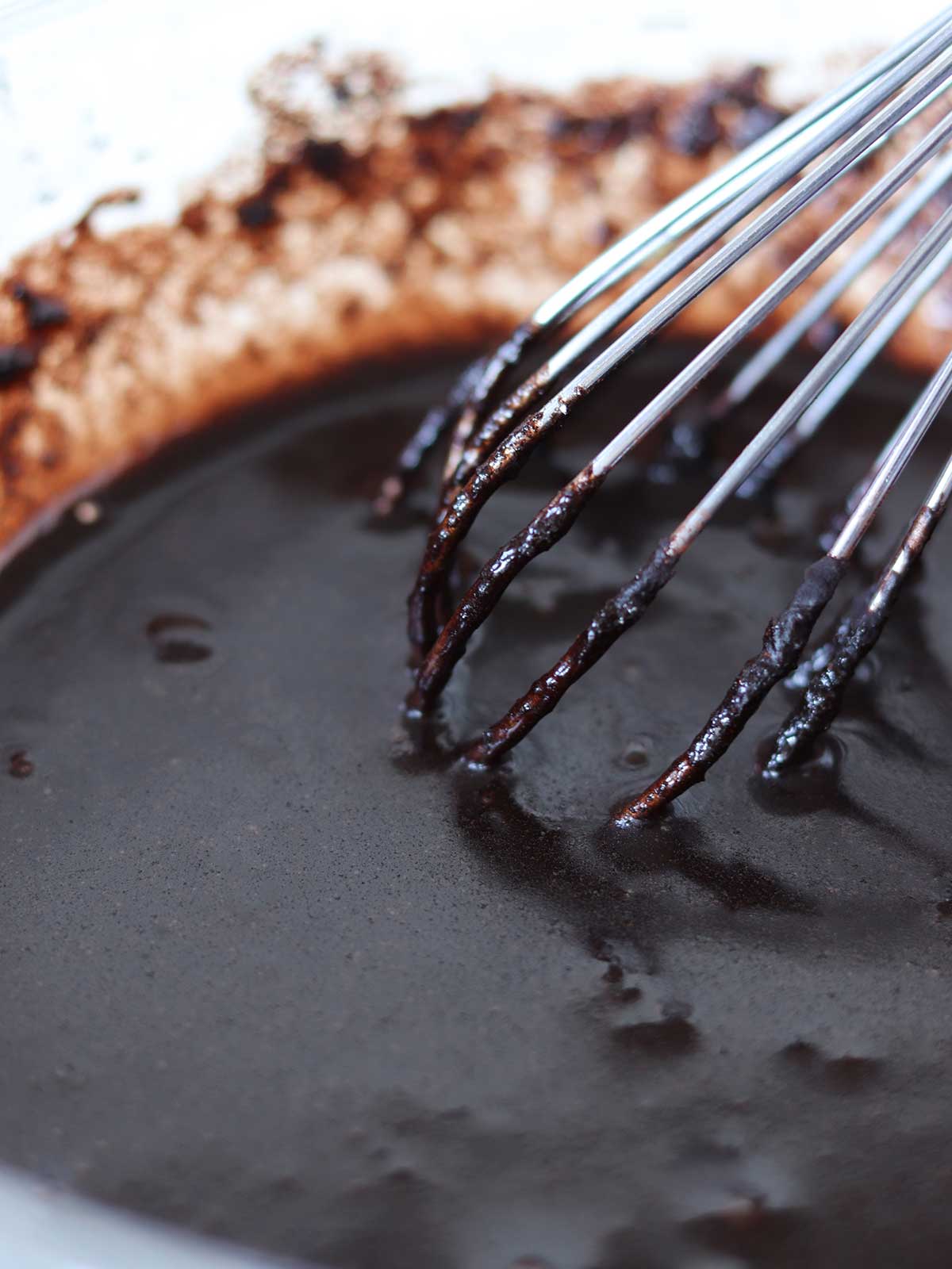 Homemade vegan chocolate sauce.