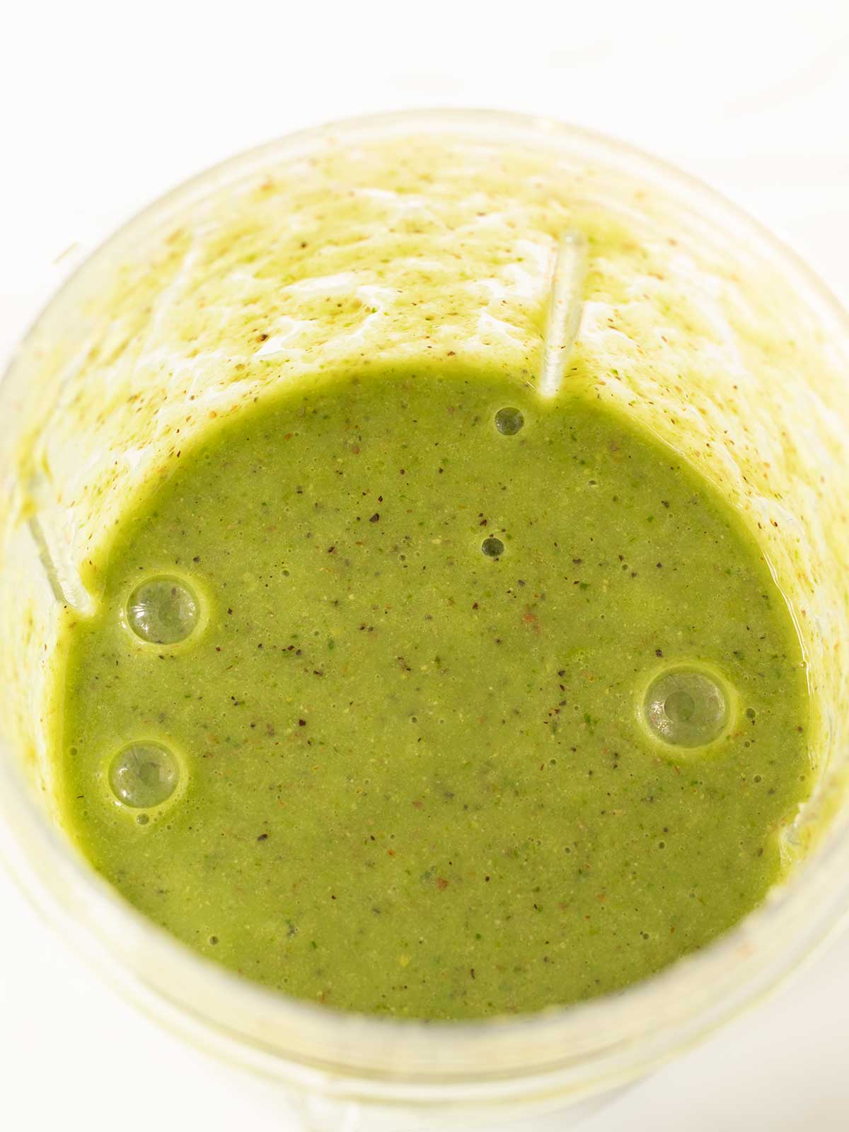 Creamy green kiwi fruit smoothie.