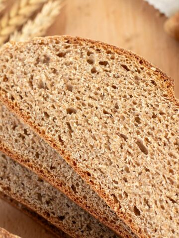 Homemade rustic whole wheat bread.