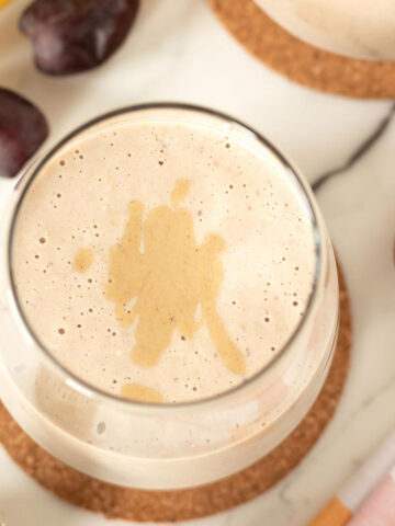 Tahini date smoothie (vegan and high protein shake).