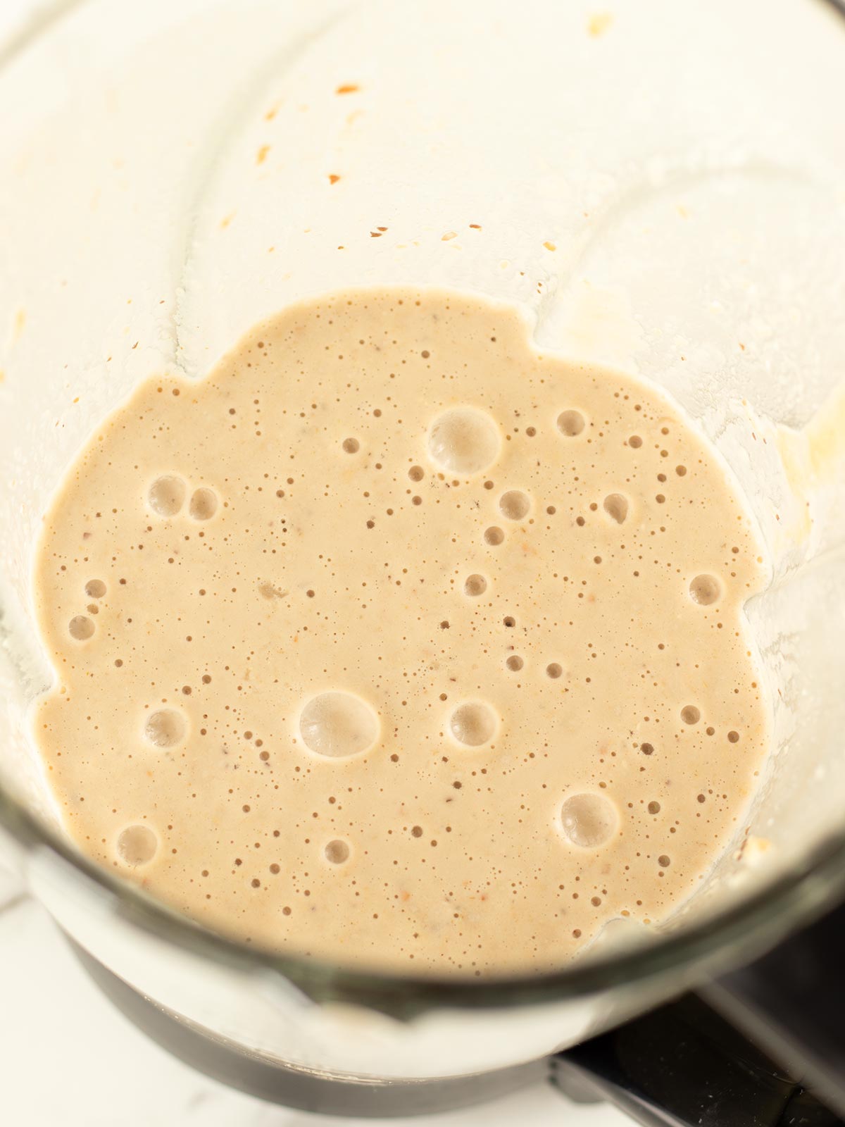 Creamy vegan date tahini shake.