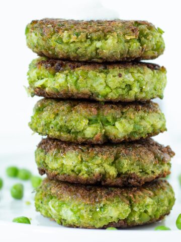 Vegan green pea fritters.