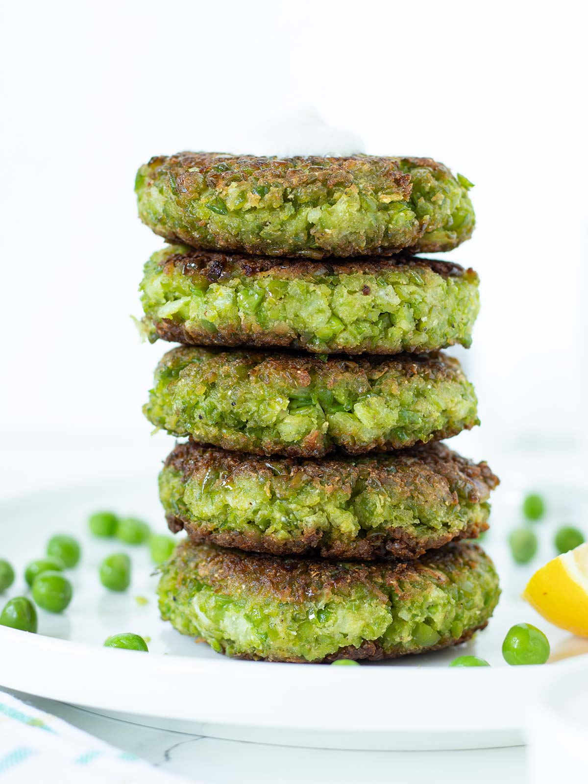 Vegan green pea fritters.