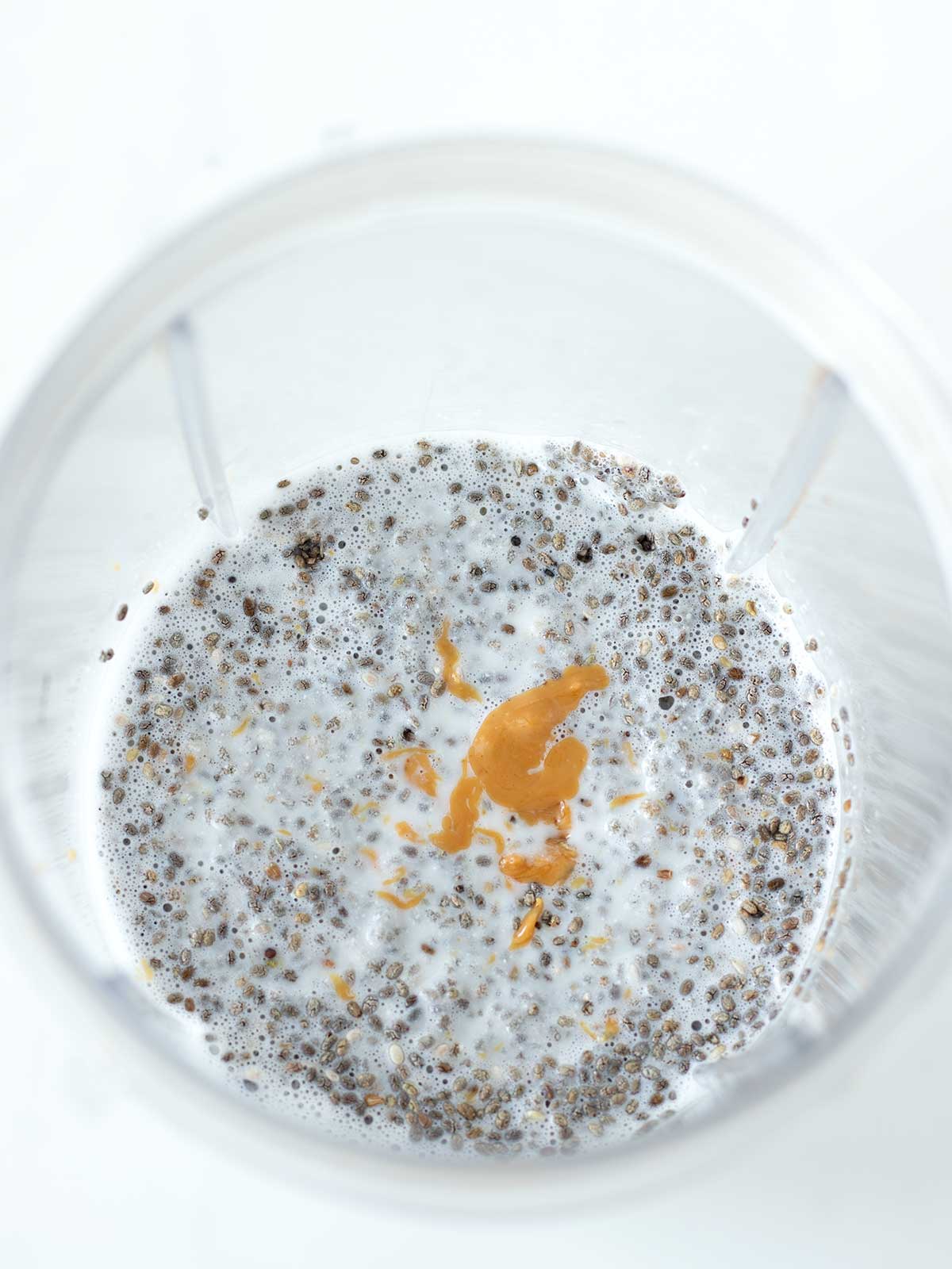 Blended chia pudding meal prep.