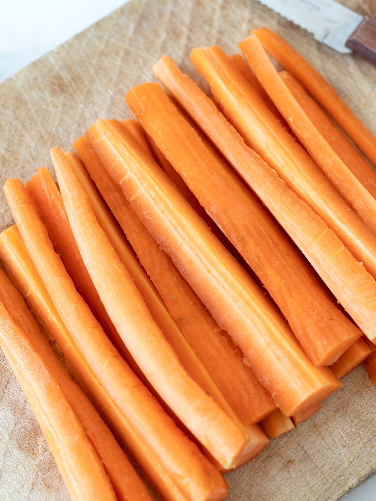Sliced fresh carrots.