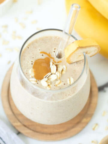 Banana peanut butter oatmeal smoothie.