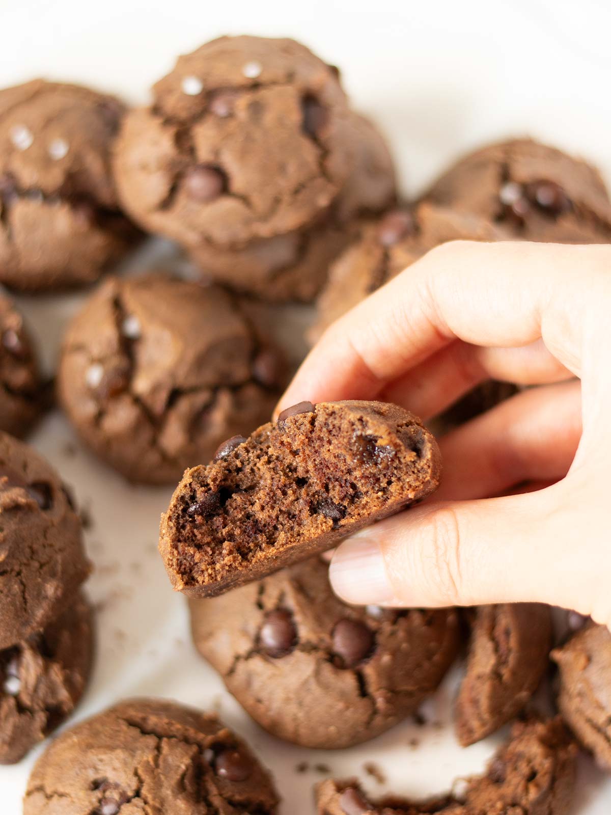 Vegan chocolate chip buckwheat cookies.