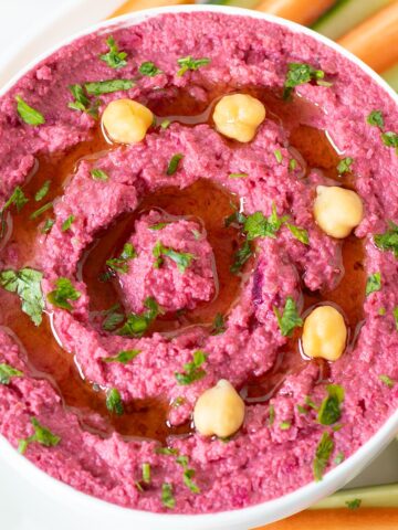 Pink beet hummus.