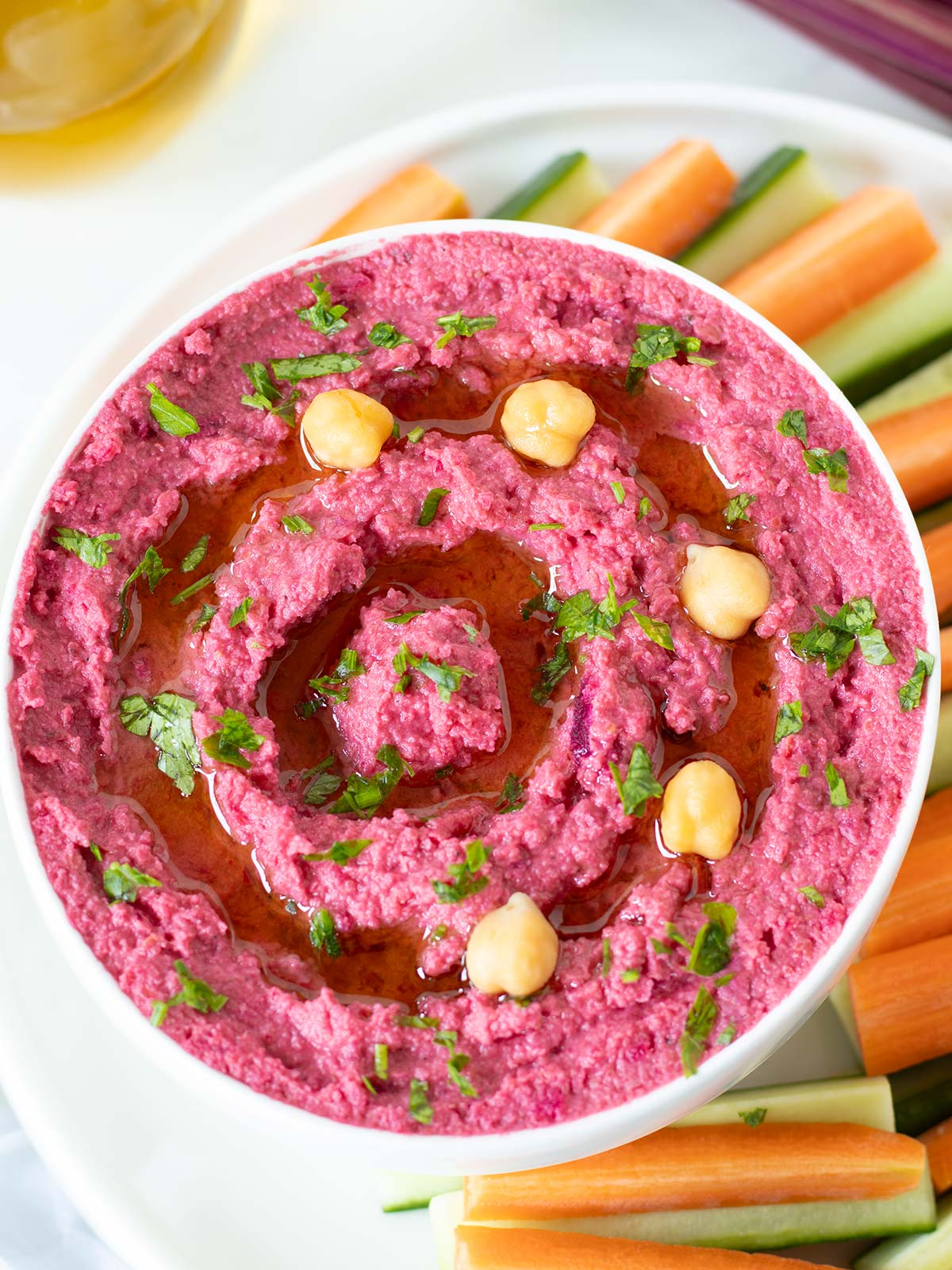 Pink beet hummus.