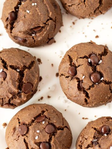 Vegan buckwheat flour cookies with chocolate chips.