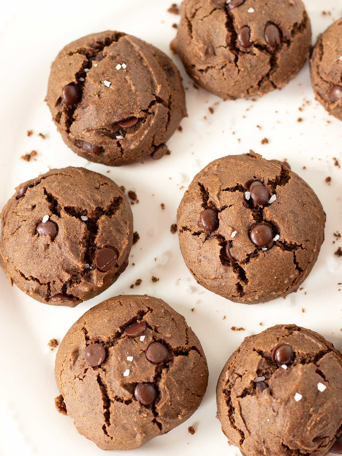 Vegan buckwheat flour cookies with chocolate chips.