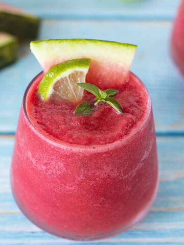 Watermelon lime mint slushie.