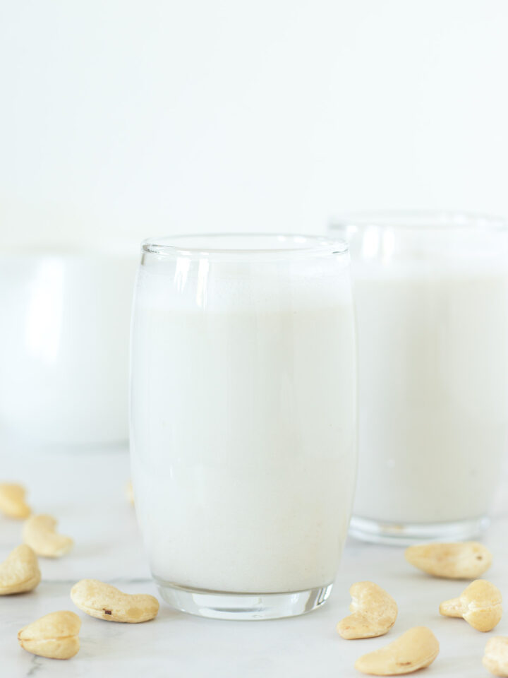 Homemade cashew milk.