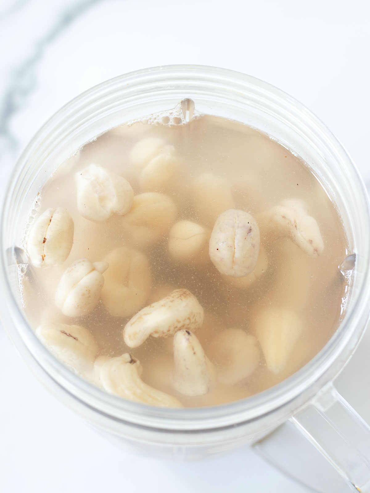 Soaked cashews for vegan cheese sauce.