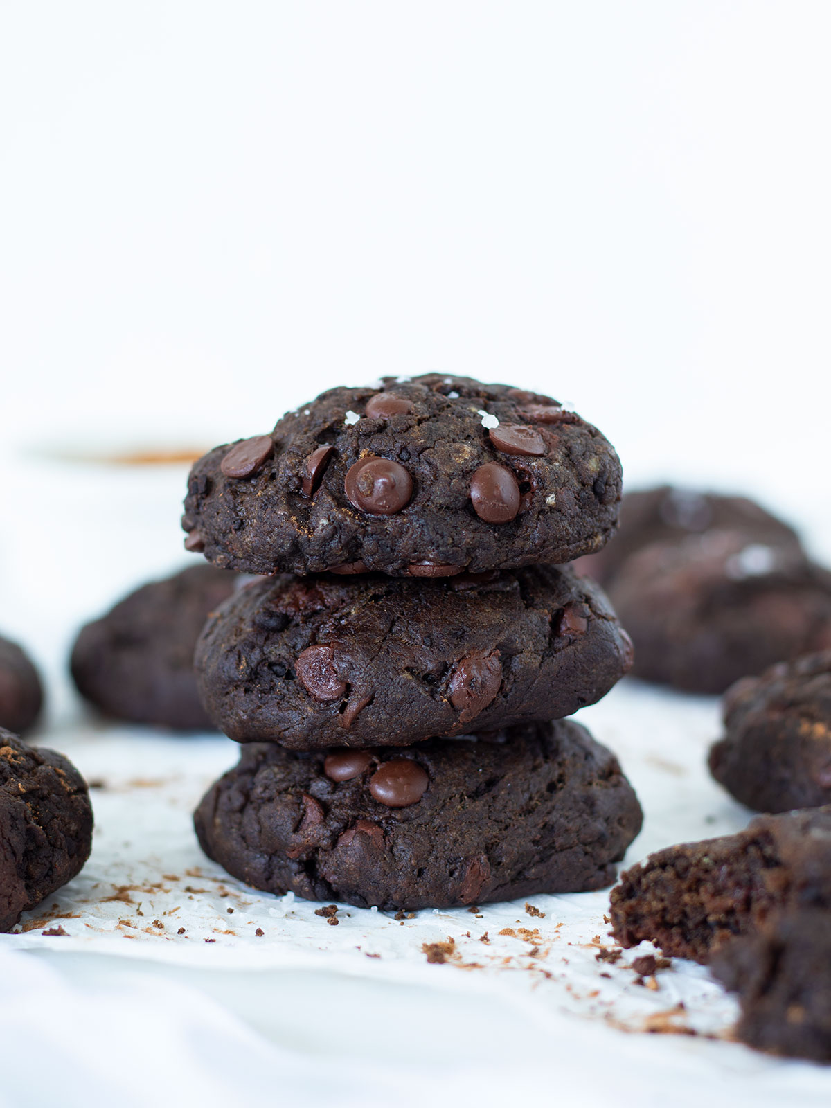 Vegan carob chocolate chip cookies.