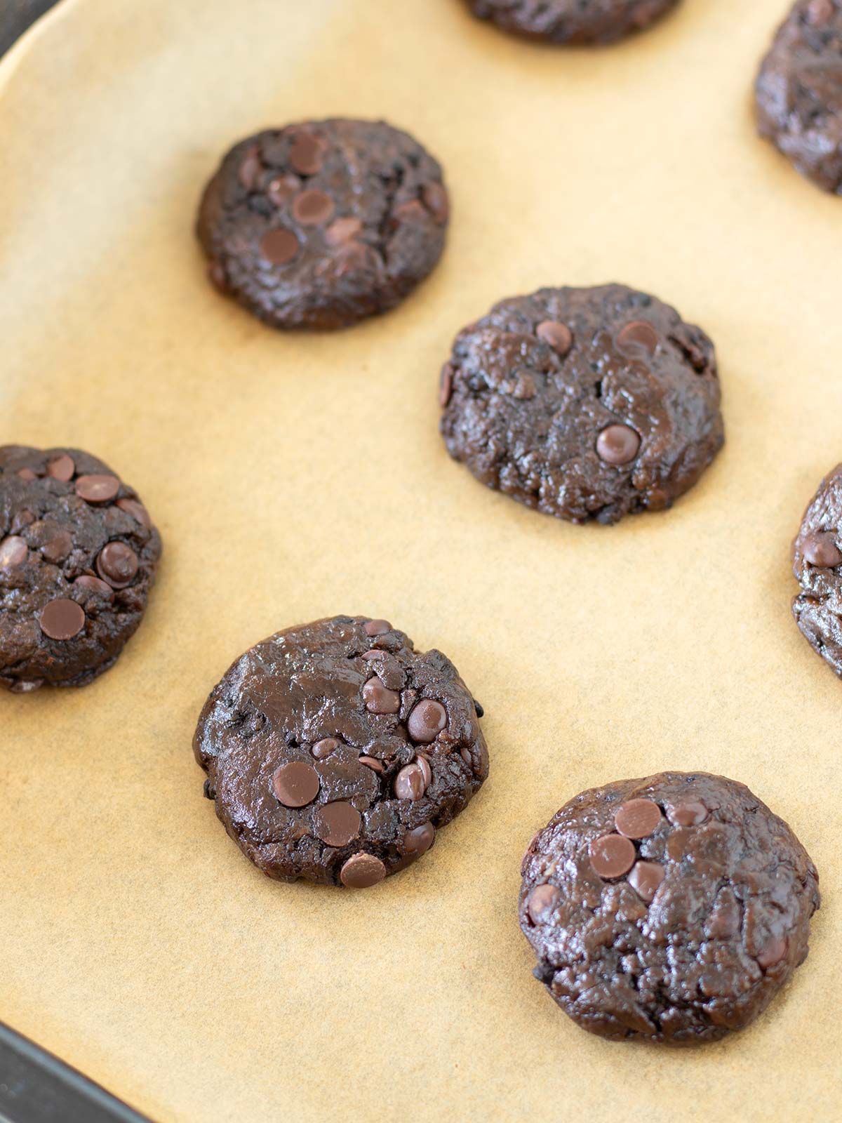 Vegan carob cookies prepared for baking.