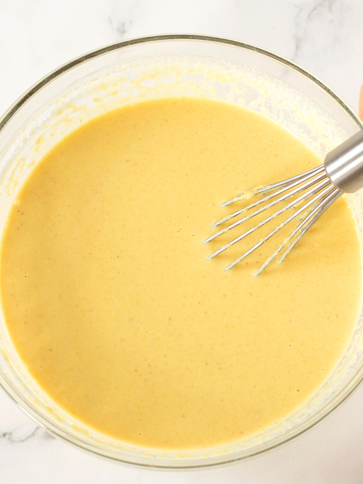 Vegan batter for chickpea flour tortillas.