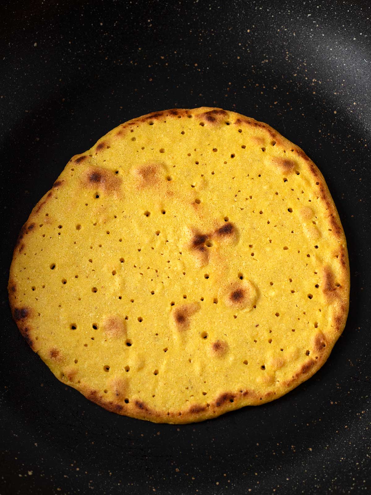 Chickpea flour tortilla wrap.