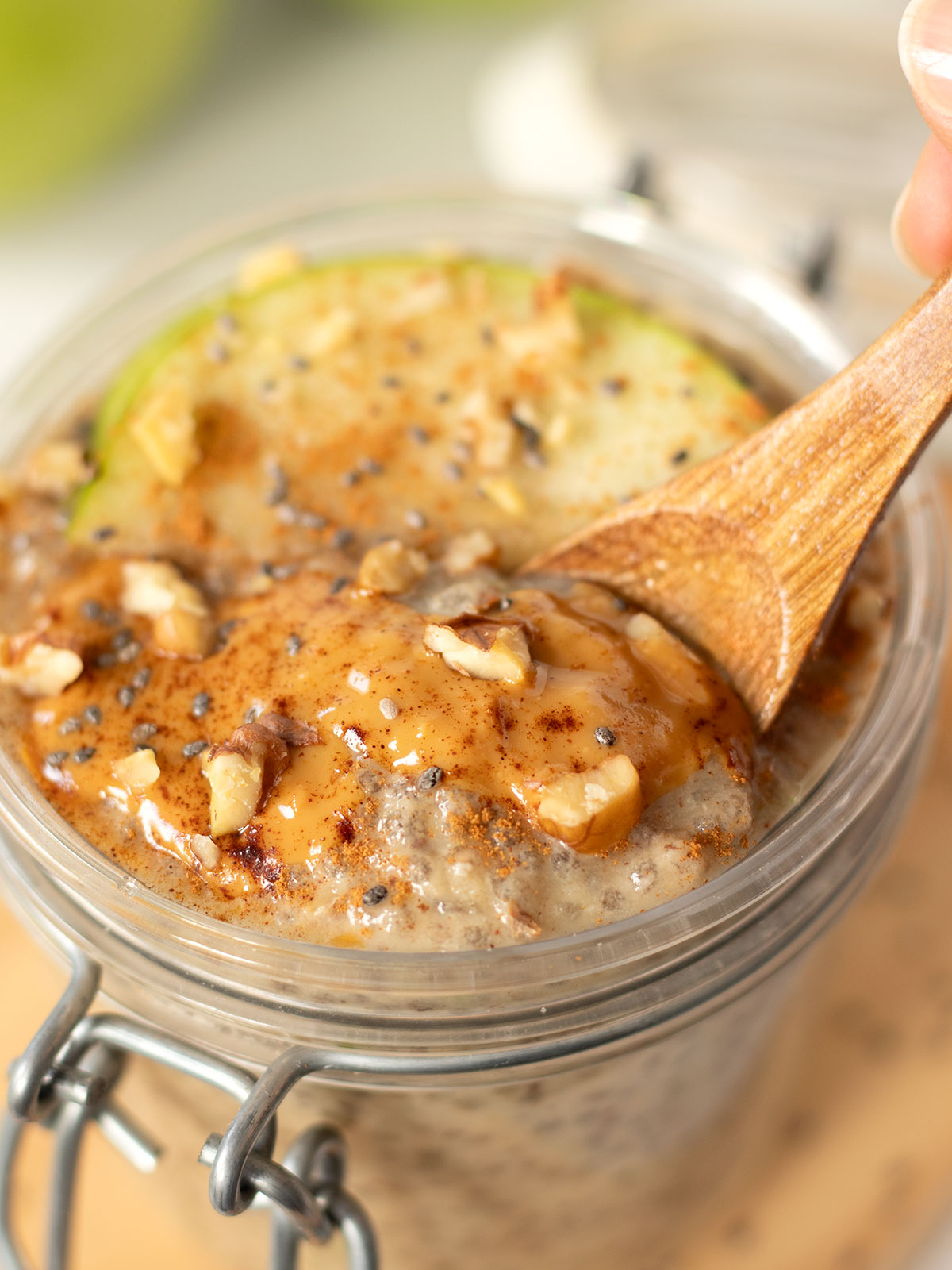 Cinnamon apple chia seed pudding.