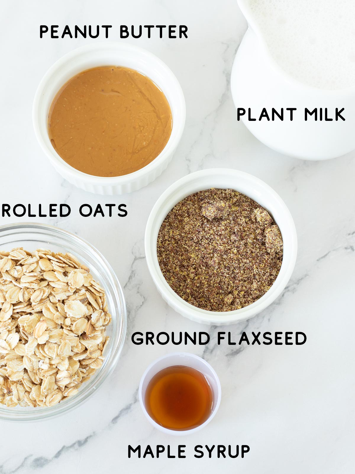 Ingredients for flaxseed overnight oats.