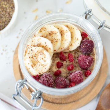 Flaxseed overnight oats (no yogurt).