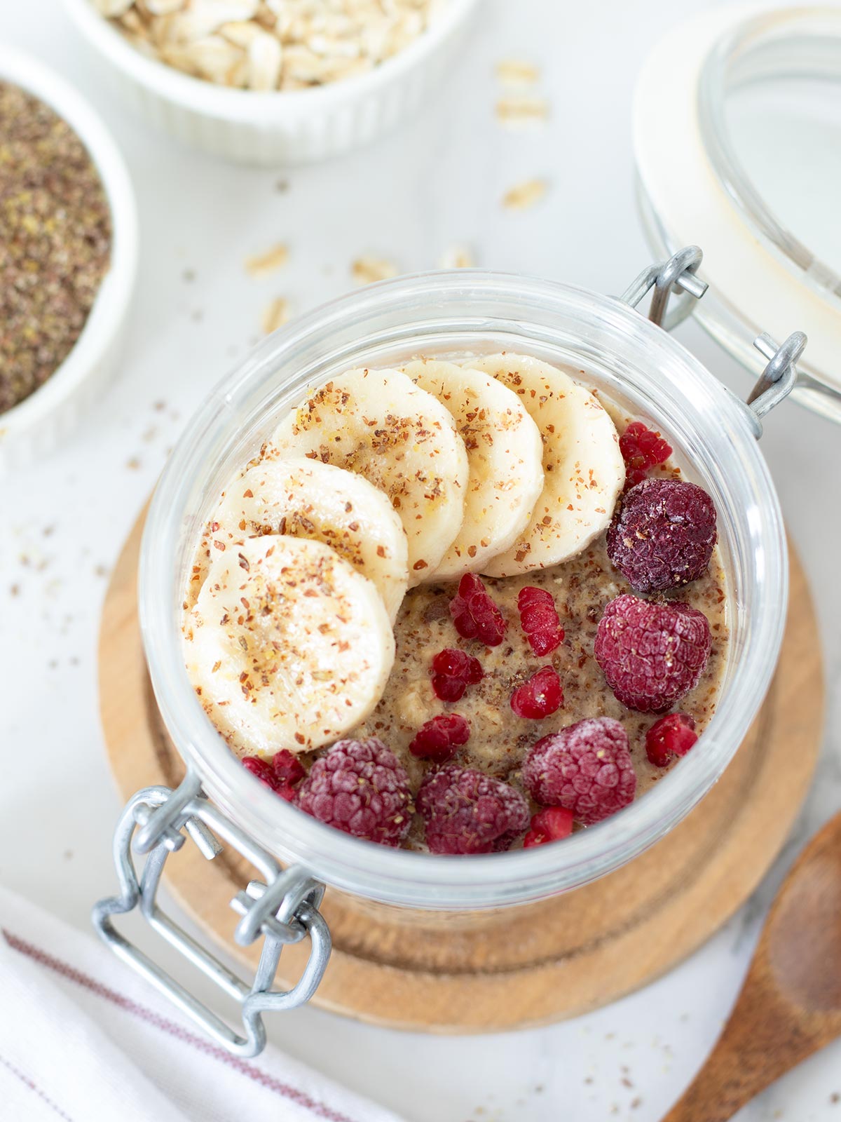 Flaxseed overnight oats (no yogurt).