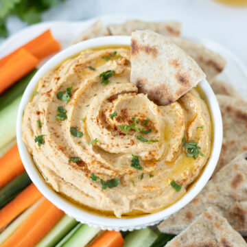 Red lentil hummus.