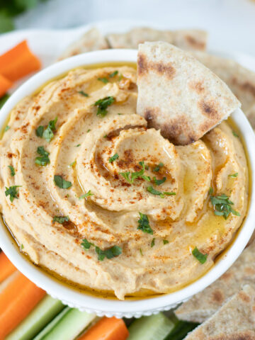 Red lentil hummus.