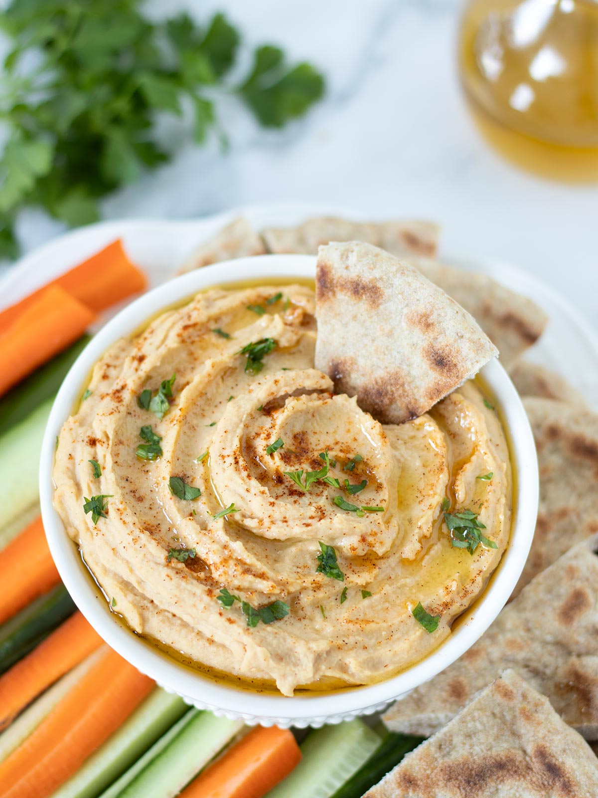 Red lentil hummus.