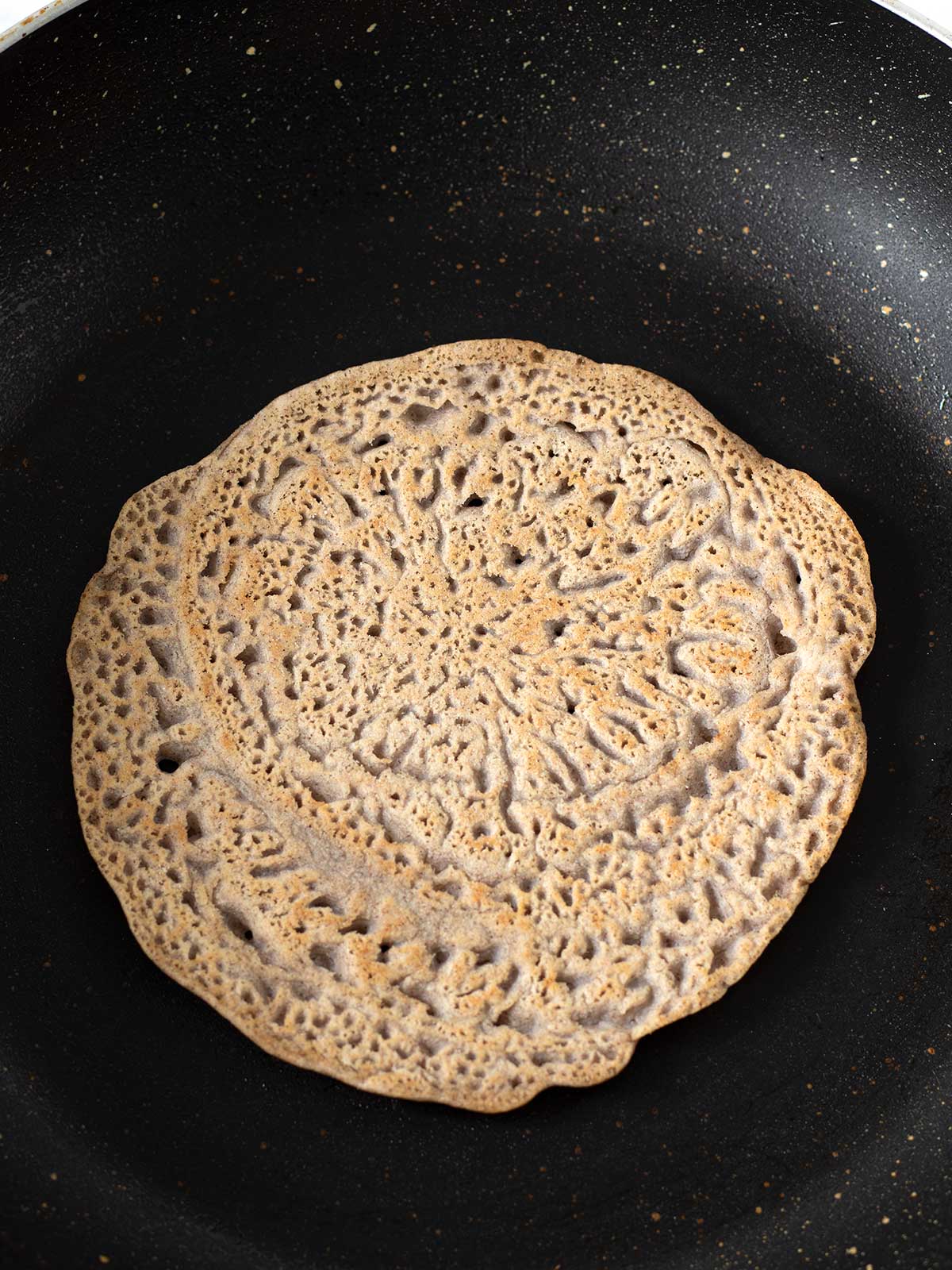 Gluten-free buckwheat tortilla wrap.