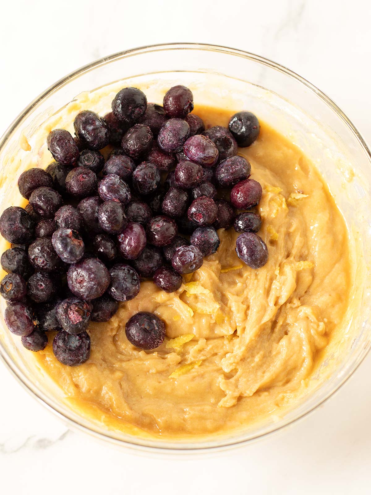 Vegan blueberry lemon cookie batter.