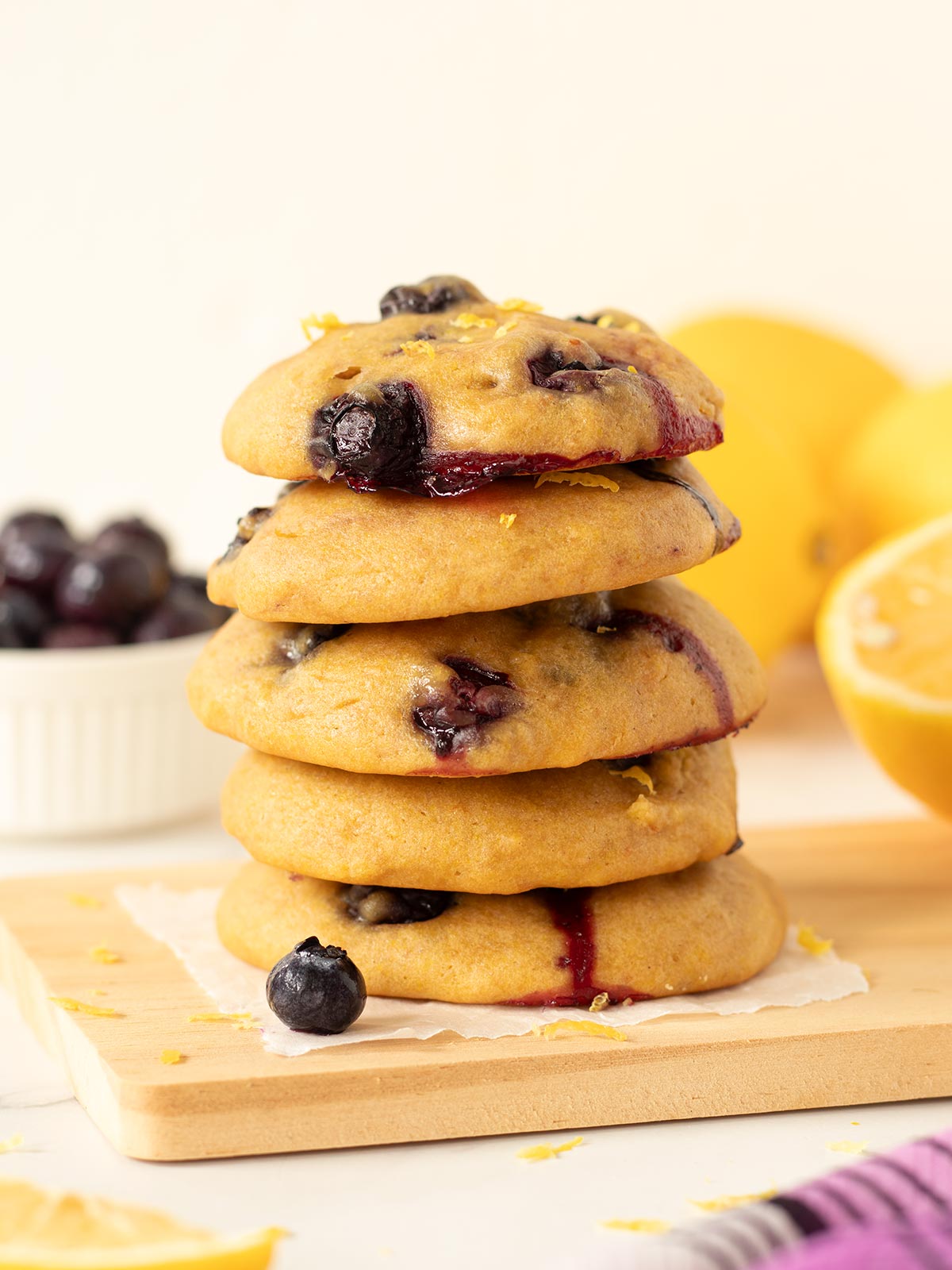 Vegan lemon blueberry cookies.