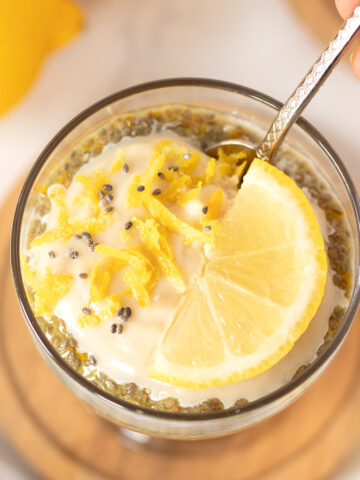 Vegan lemon chia pudding.