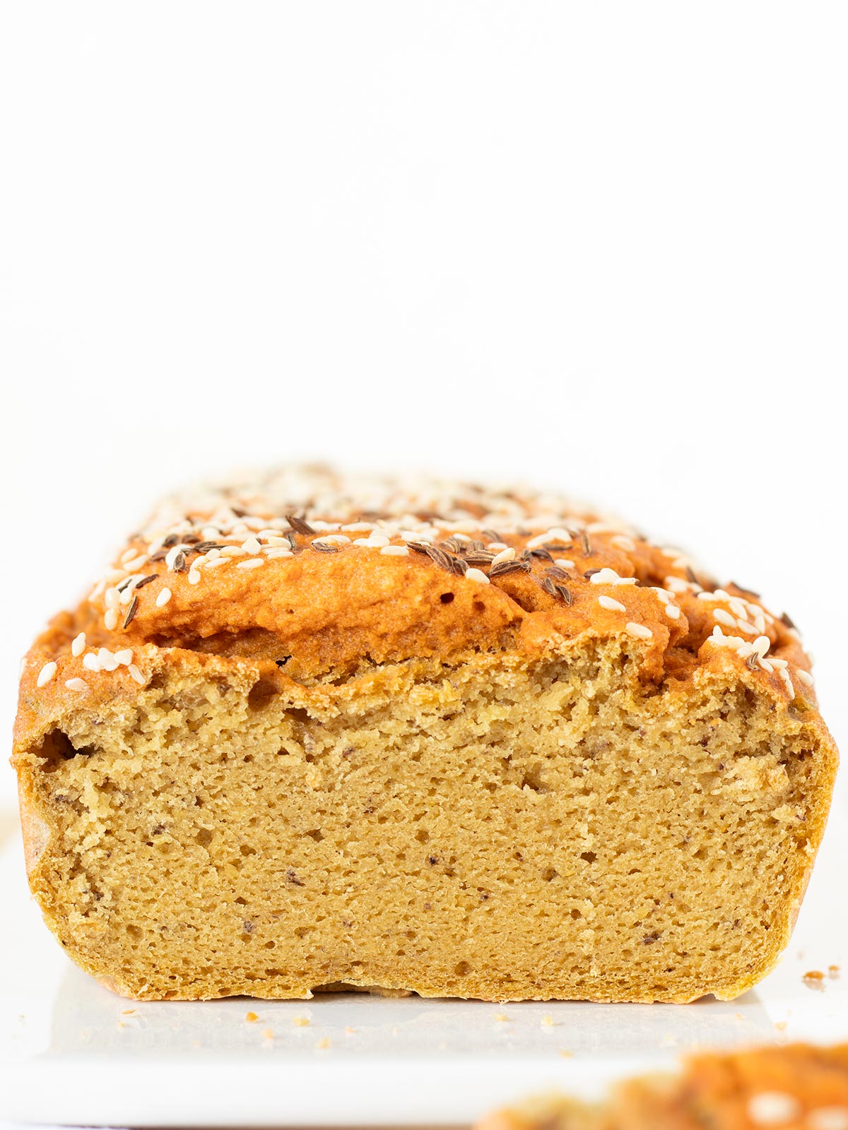 Red lentil bread loaf.