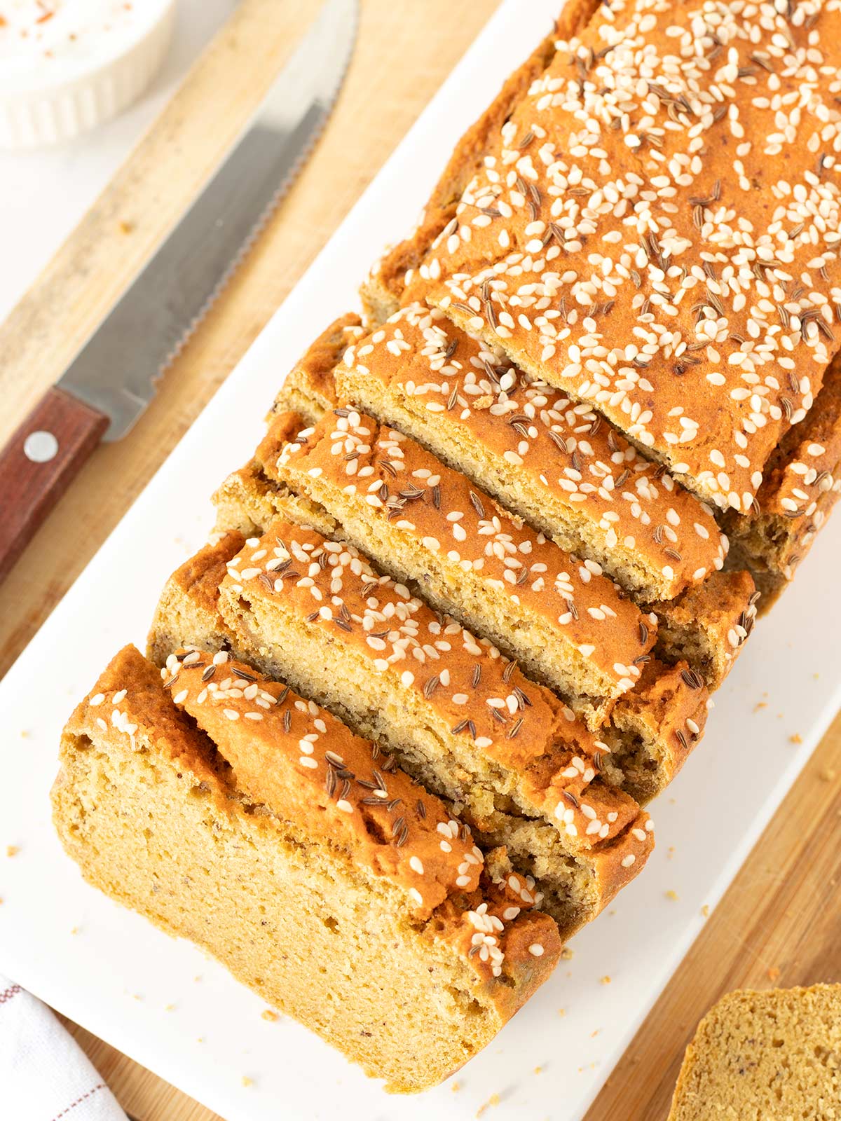 Red lentil bread (vegan and gluten-free loaf).