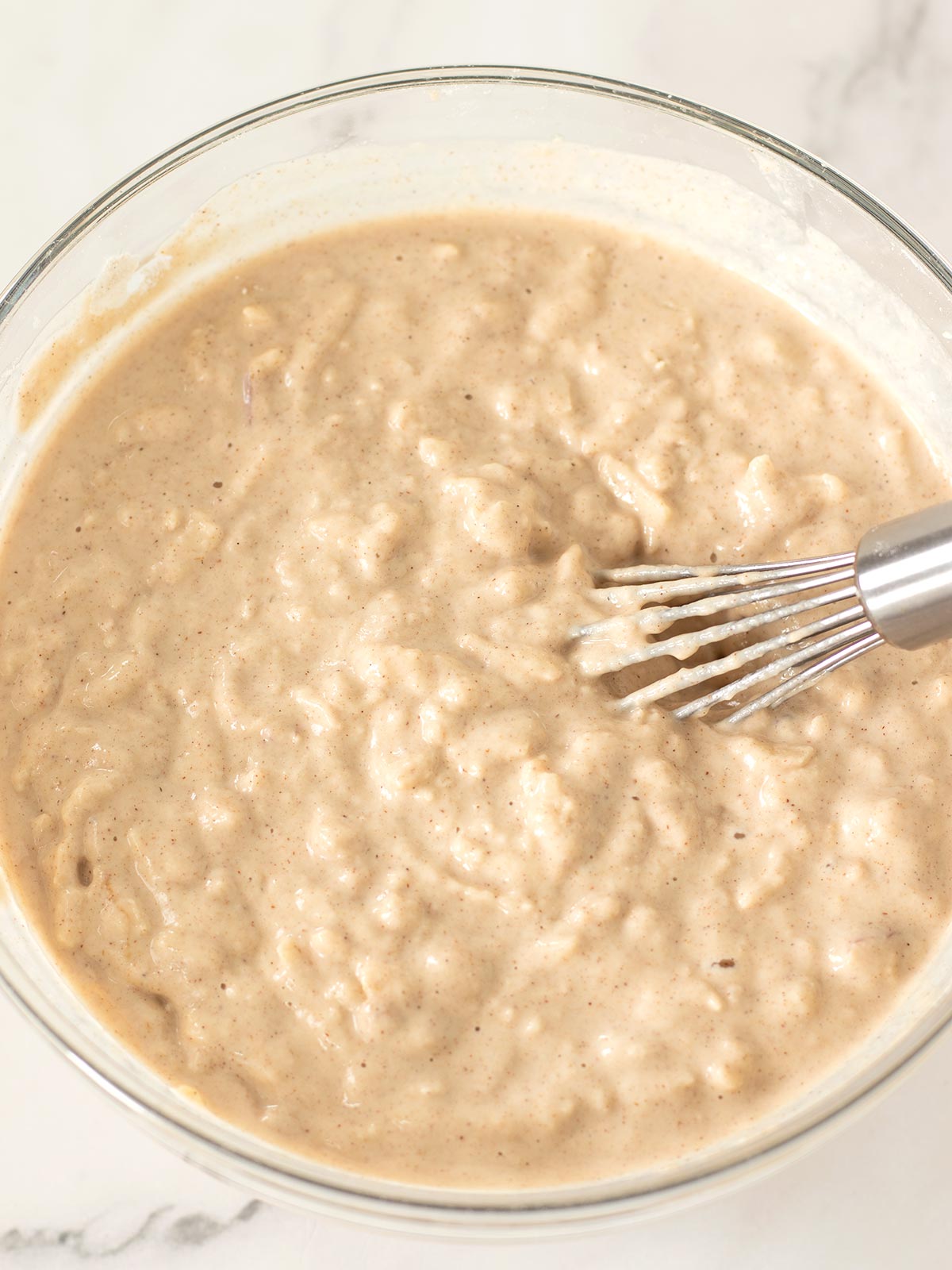 Vegan apple cinnamon pancake batter.