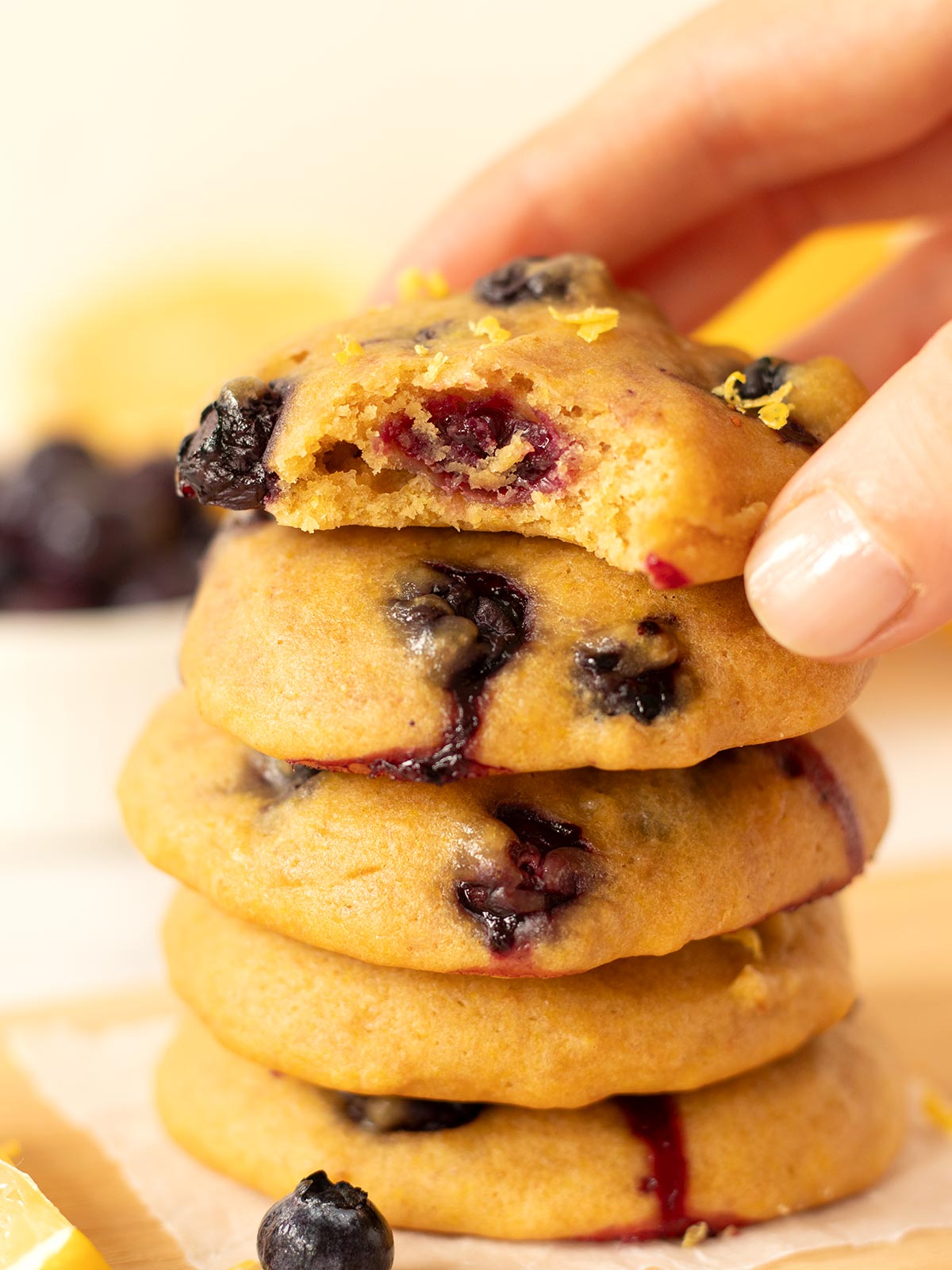 No-egg lemon blueberry cookies.